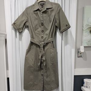 Olive Button Down Dress